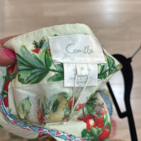 Camilla Green and White Asymmetrical High-Low Sundress - Picture 10 of 10